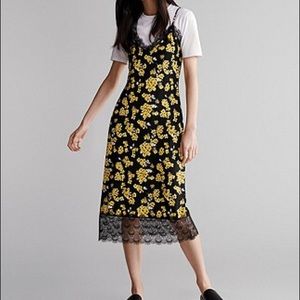 MICHAEL Michael Kors Floral Yellow Slip Dress